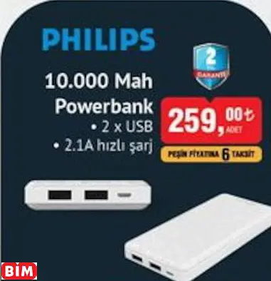 PHİLİPS 10.000 MAH POWERBANK PHİLİPS 10.000 MAH POWERBANK